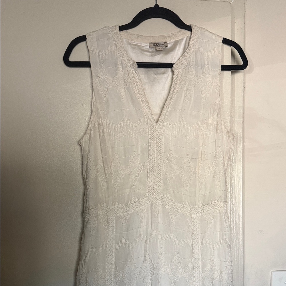 Lucky Brand Medium White Lace Maxi Dress - Picture 2 of 8